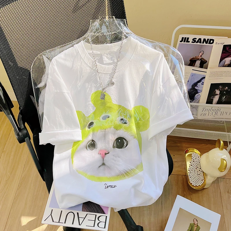 女童短袖夏装2025新款洋气女孩夏季半袖T恤儿童时髦大童圆领上衣t