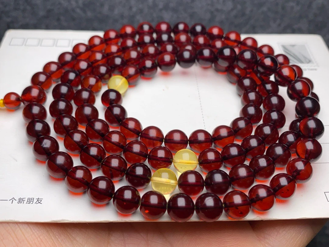 琥珀血珀7➕佛珠 手链，项链，百搭款重30克 同款发货
