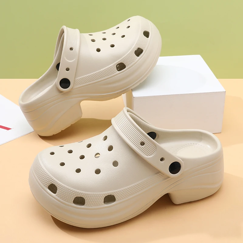 洞洞鞋女2024夏季新款厚底增高超火包头拖时尚防滑舒适软底凉拖鞋