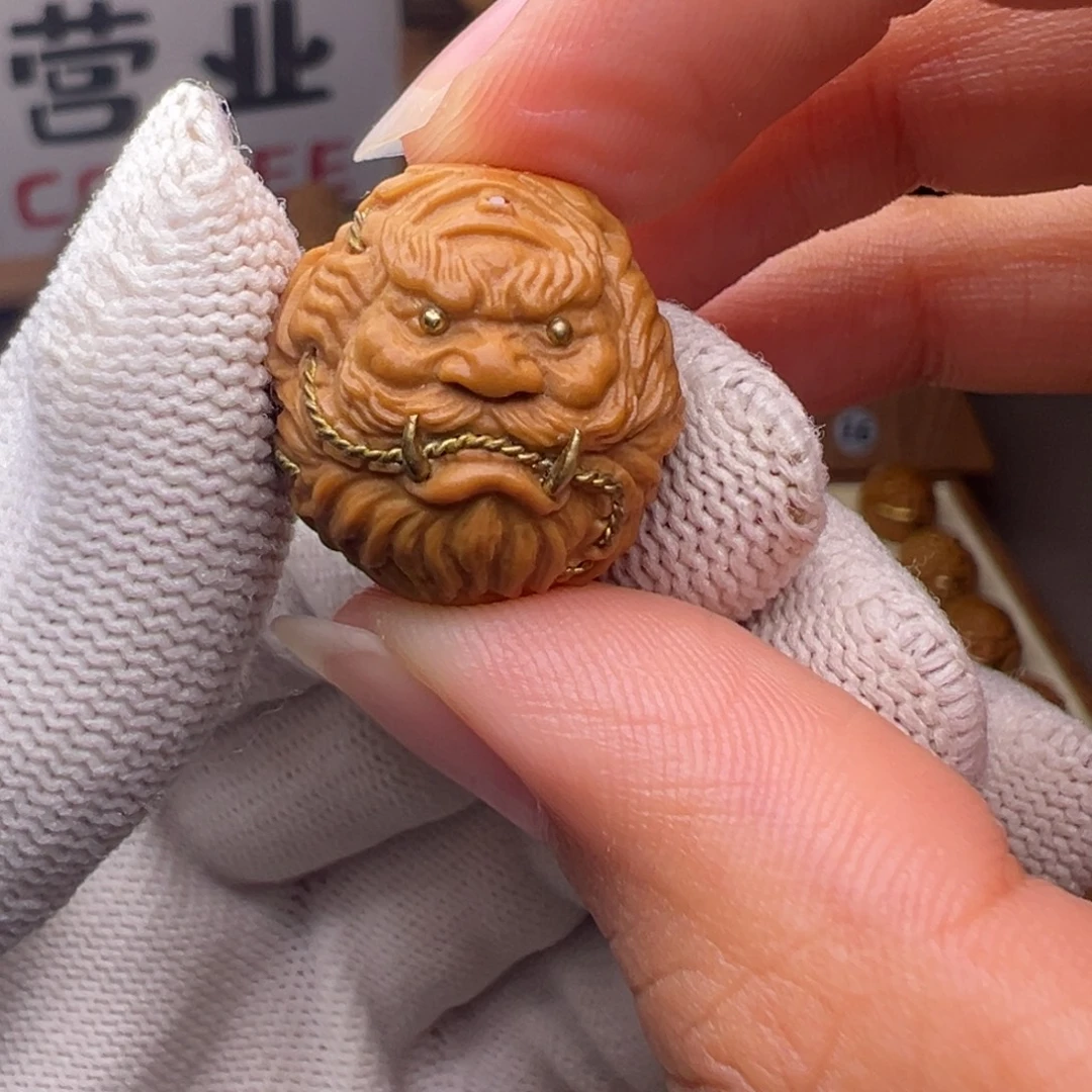 猴头核桃把件镶嵌款钟馗捉妖18左右尺寸全品有正常封口线