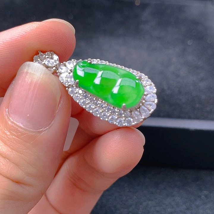 【闪购商品】翡翠银S925镶嵌颈饰翡翠