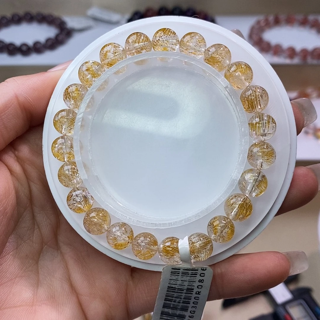 水晶手链未镶嵌黄金超七8m+