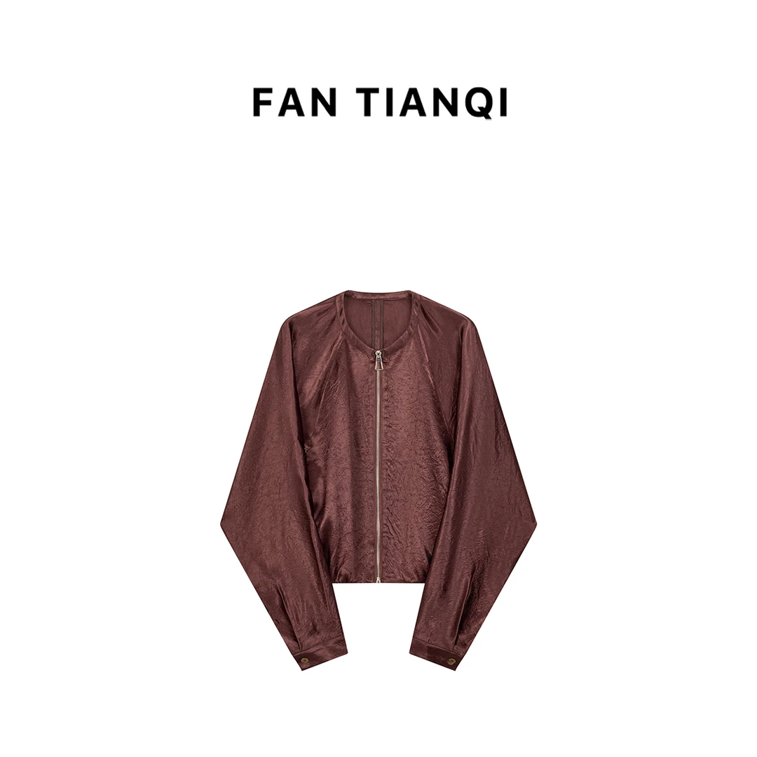 范天奇/FAN TIANQI【舒适区】抓皱缎面蝙蝠袖外套FYOT51257