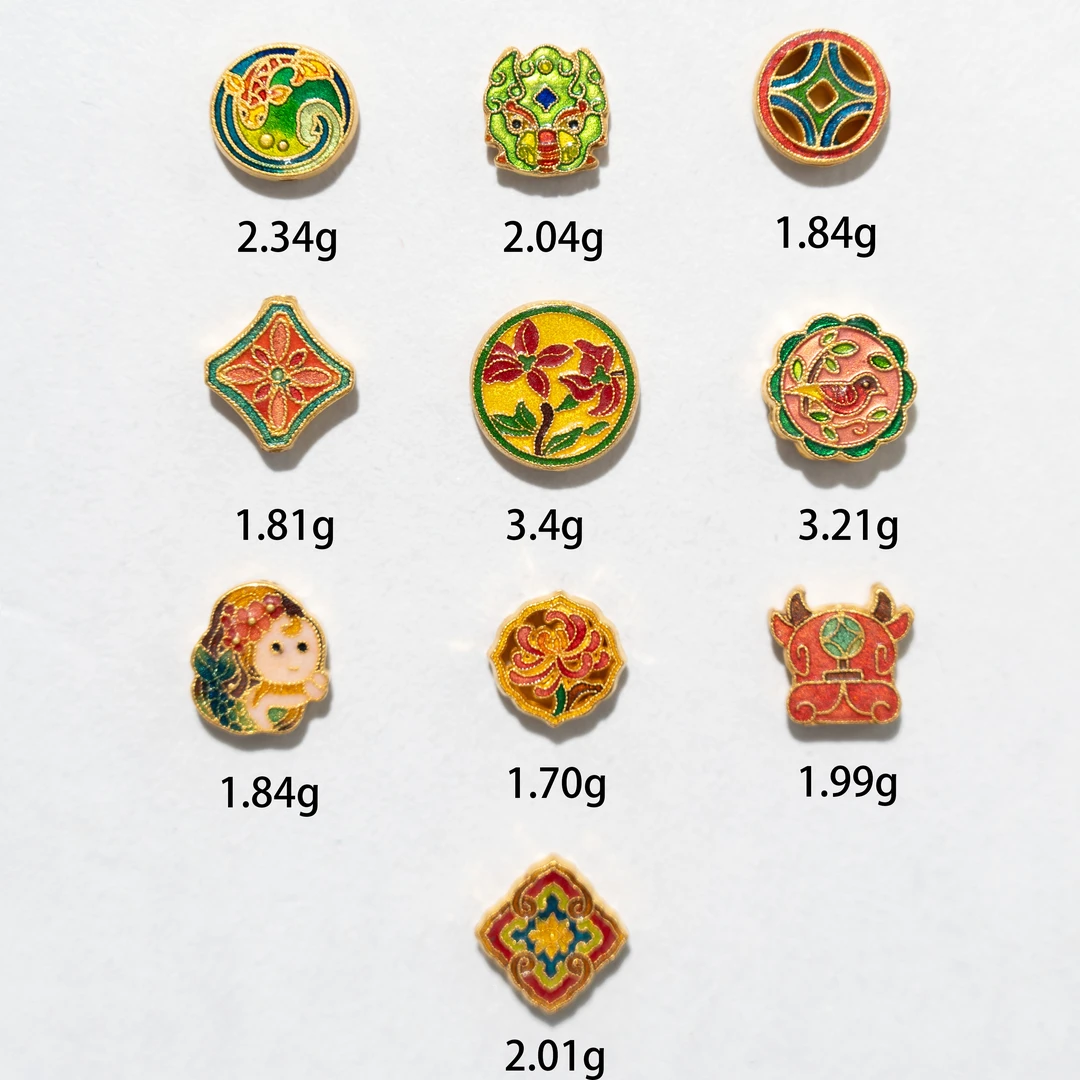 （破价专场8）【雅蜜印象】高温烧蓝足金黄金高端订制小吊坠
