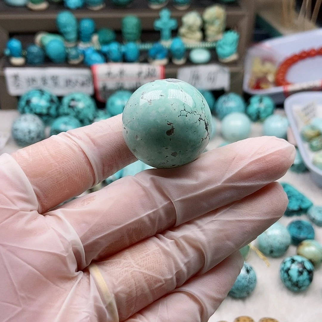 绿松石未镶嵌珠宝半成品大**壁