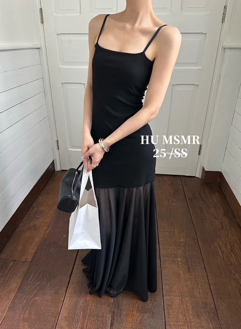 yao'yao推荐气质时尚淑女吊带时尚压褶气质夏日百搭连衣裙0851