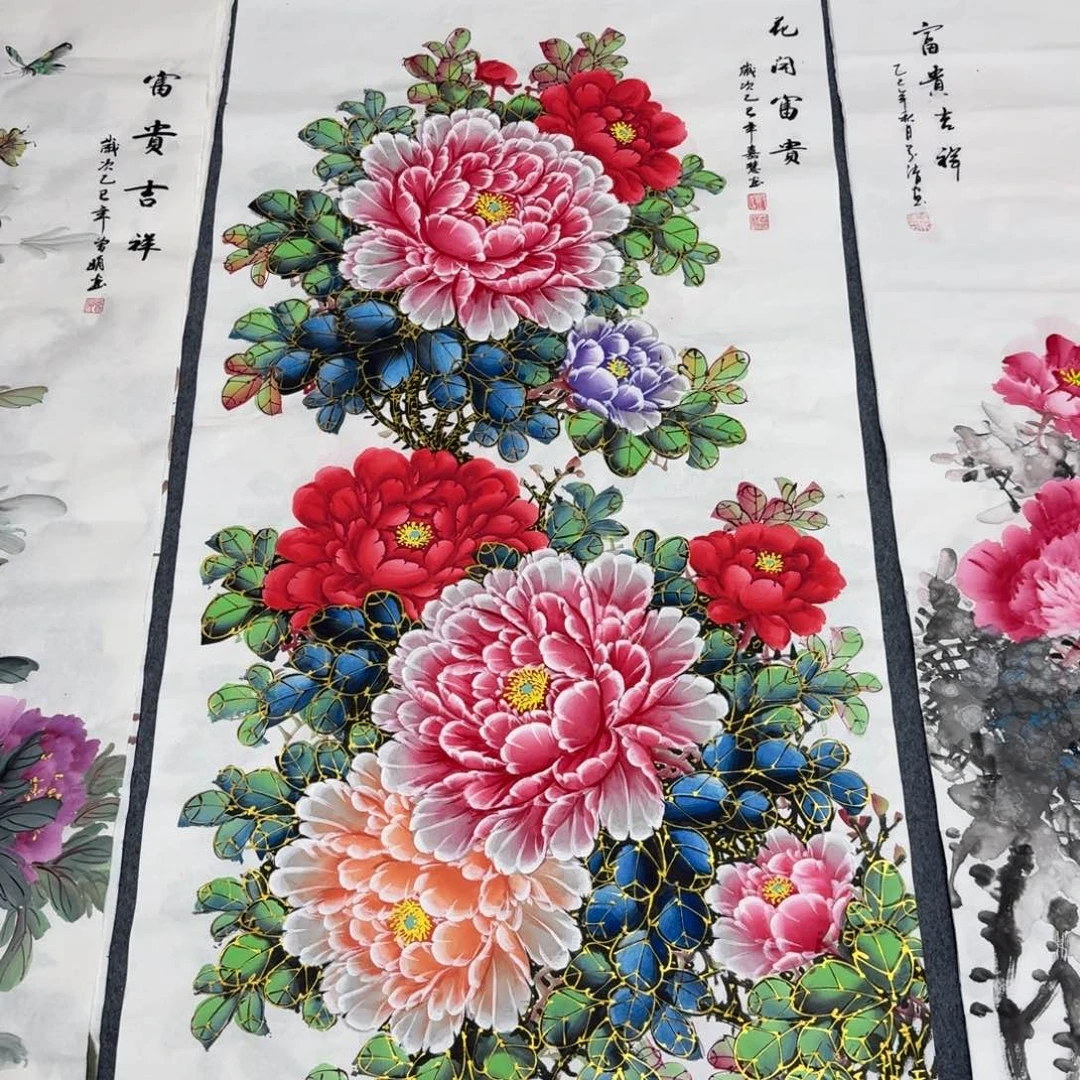 国画四尺尺寸70X140纯手绘作品