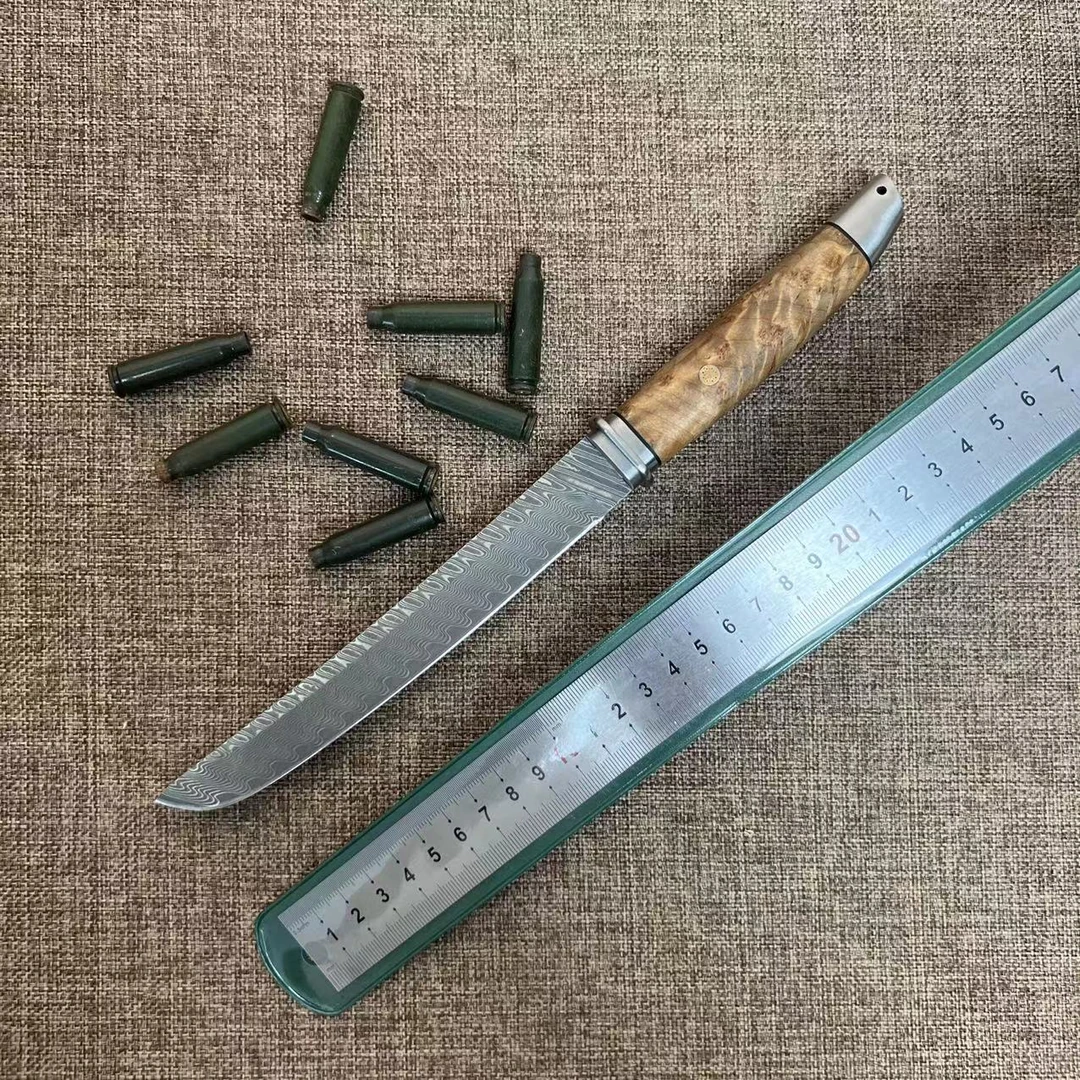 （vg10max大马士革）一级崖柏木留疤满gui眼野营多功能刀