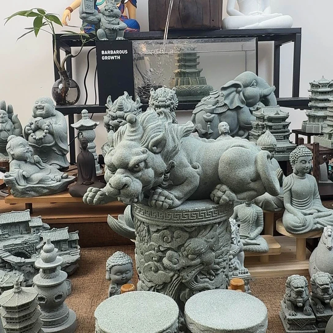 石材青砂石流水貔貅