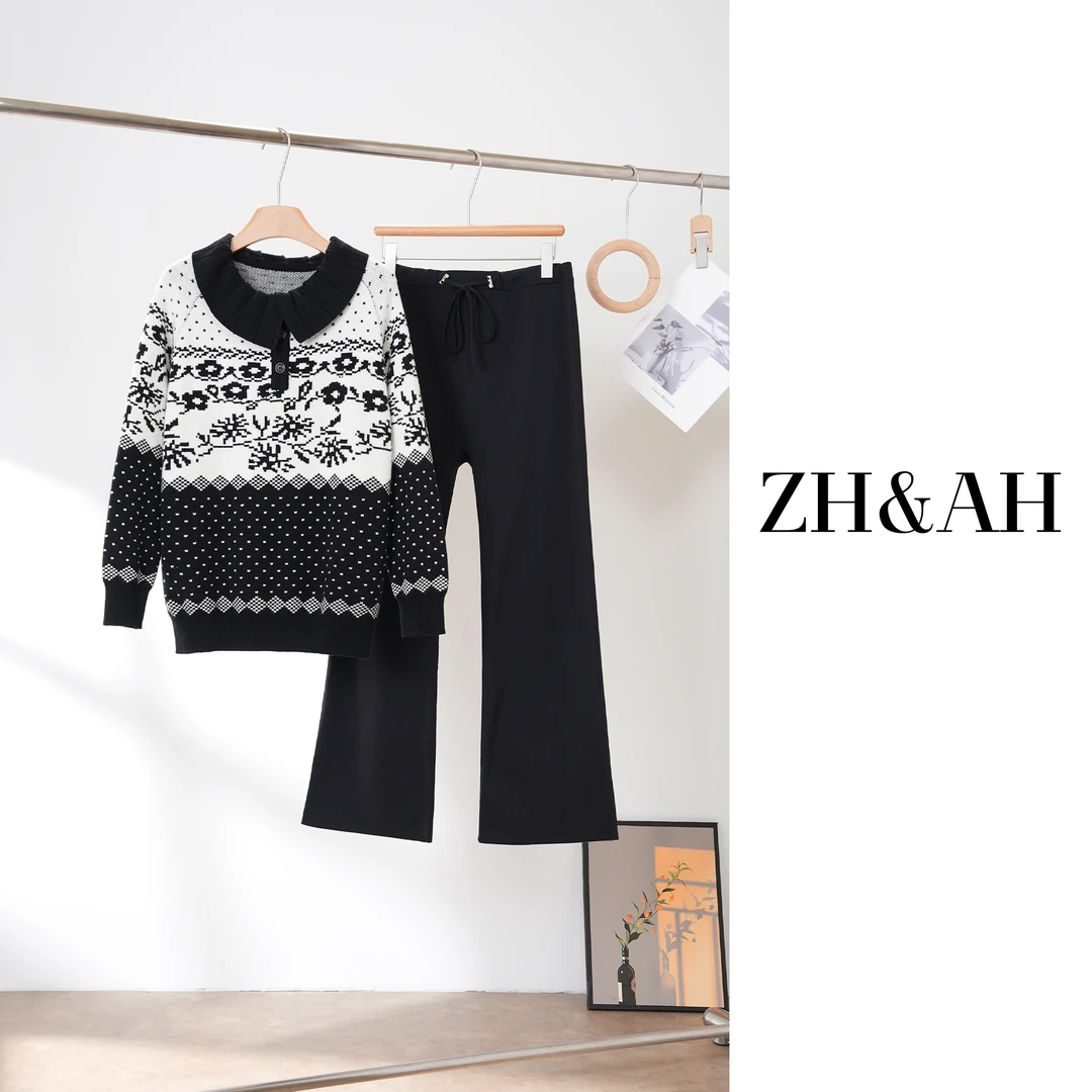 ZH&AH【冬之絮语】冬季新款时尚气质百搭设计感孕期极简风毛衣套装