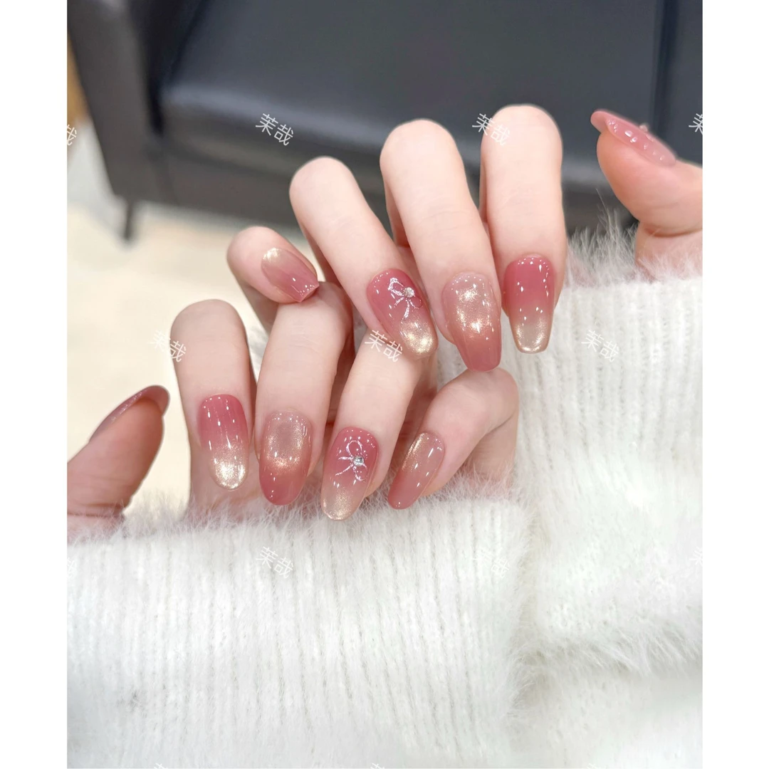 茉哉W【甜心玫玫】纯手工定制美甲拆卸穿戴甲A4637