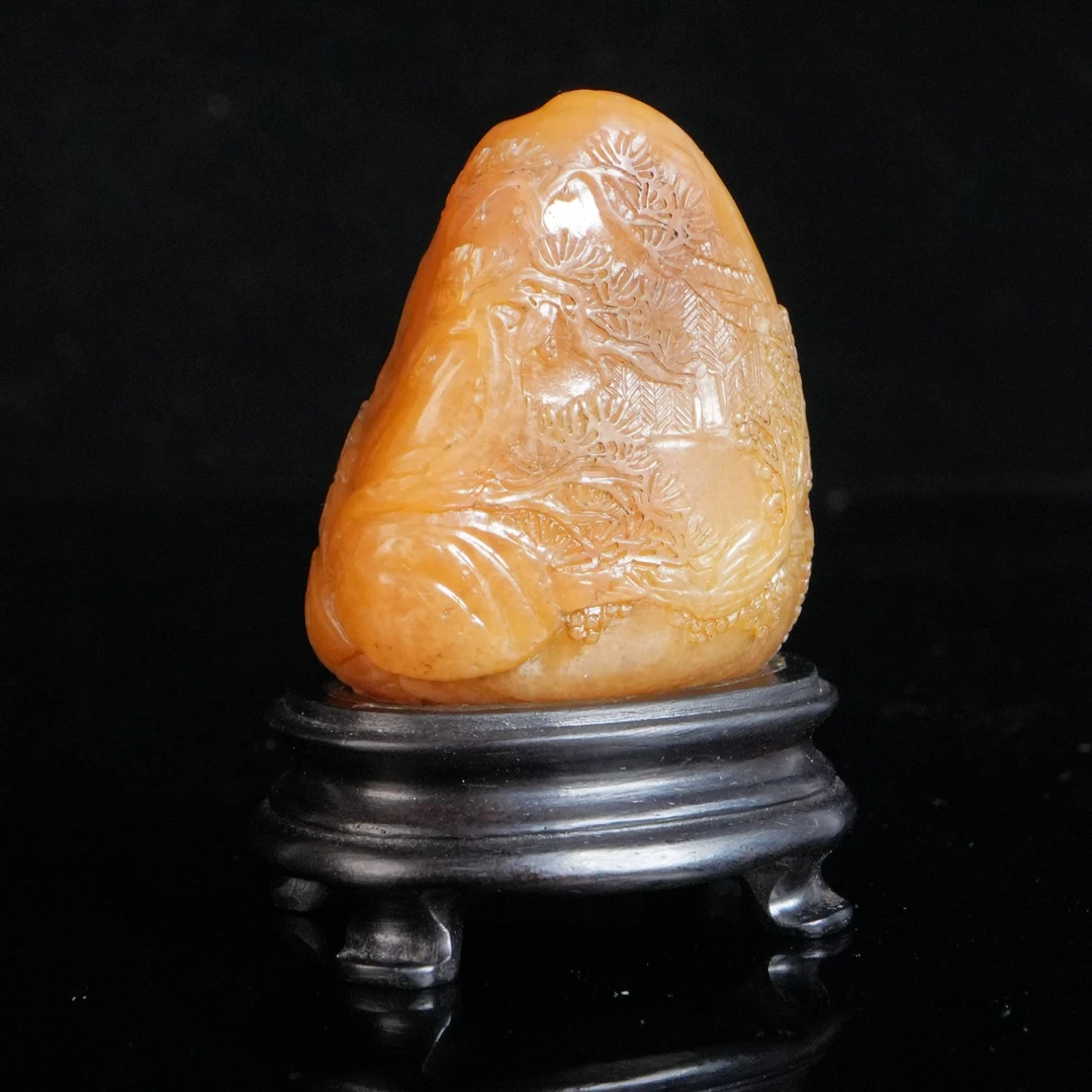 DY-B9560寿山田黄石 兰亭集序摆件 36*23*43mm51.42g