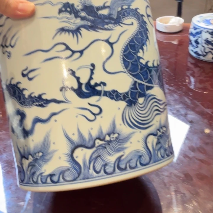 瓷片元龙冰桶手工手绘