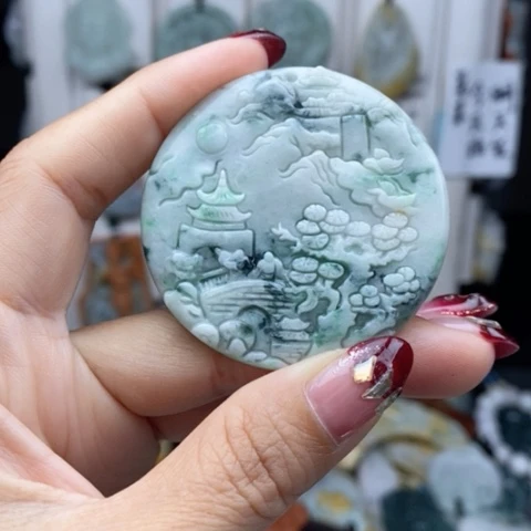 翡翠颈饰14K金镶嵌翡翠