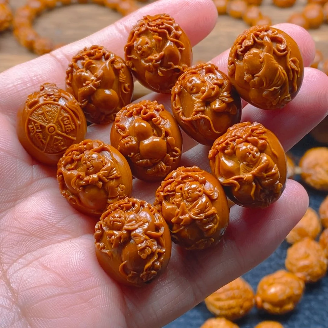 手串/手链橄榄核许忠英1.8梅林铁核，十全富贵，福禄童子