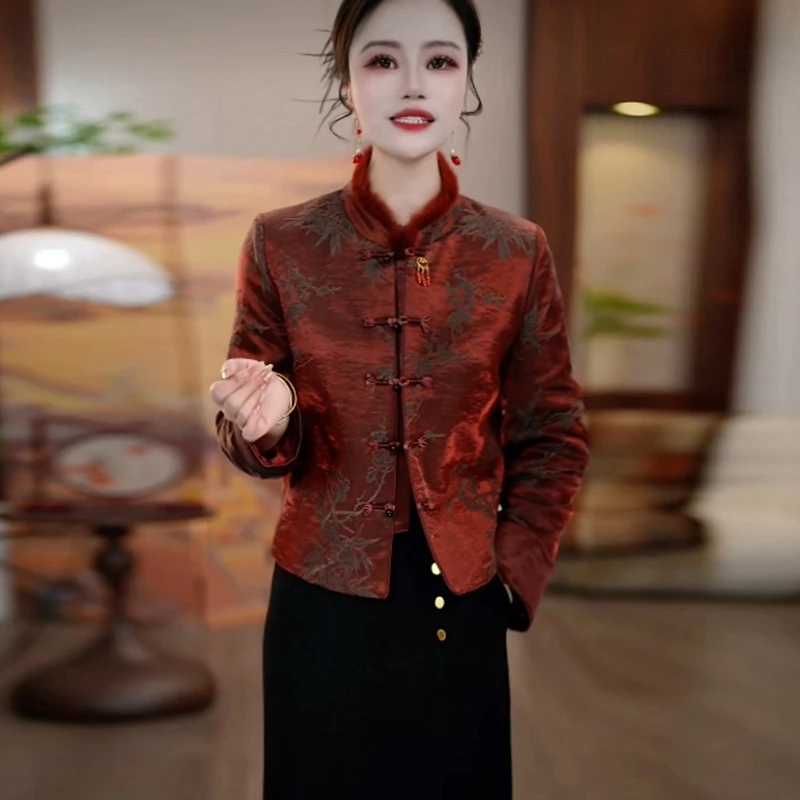 洋气高级感新中式棉服女装爆款2025新款气质显瘦保暖棉衣外套