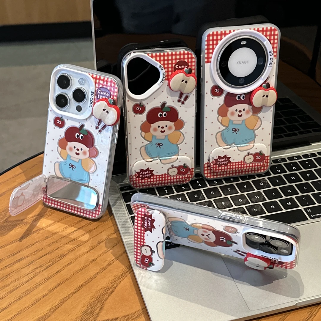 BANCA苹果帽小狗支架适用苹果17promax手机壳华为oppo小米15vivo