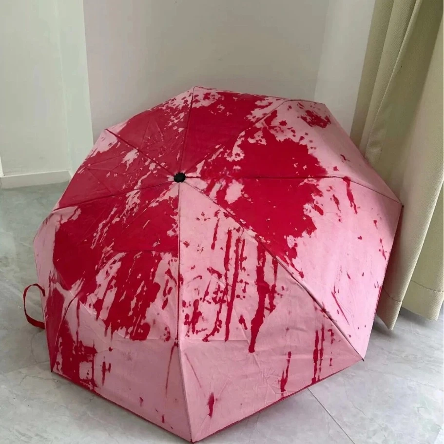 遇水变红雨伞遇水变色女学生晴雨两用遮阳伞全自动折叠防晒太阳伞
