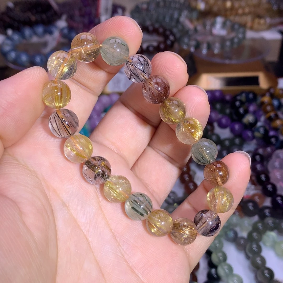 水晶手链未镶嵌 10mm彩发晶