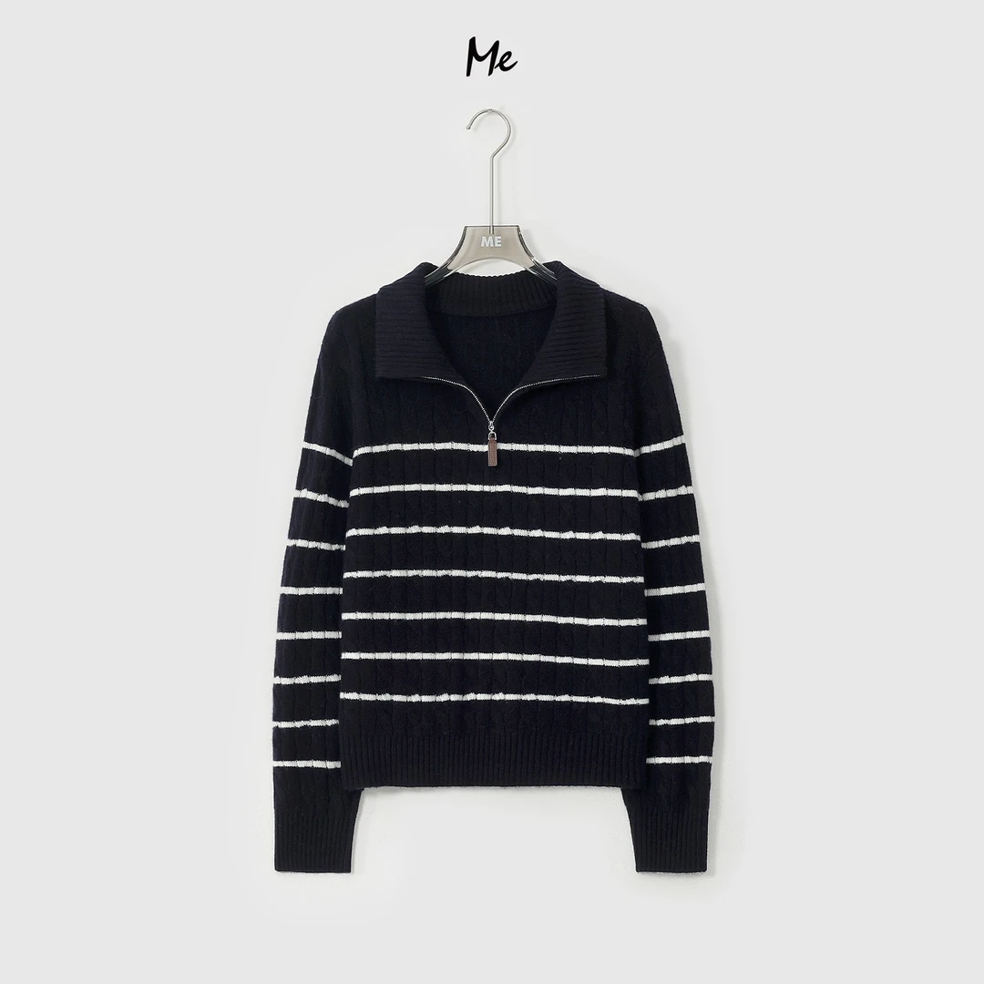 ME【D100%绵羊毛笔记POLO】北纬43°绵羊毛奢牌感针织毛衣MESA4501