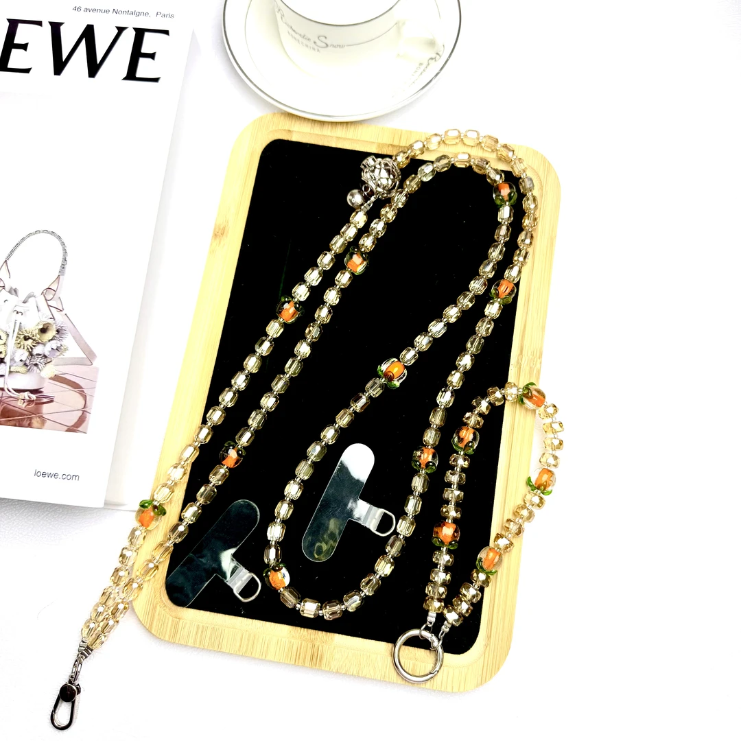 【事事如意】斜跨链手工转转珠DIY手机挂链饰品手机链防丢挂脖