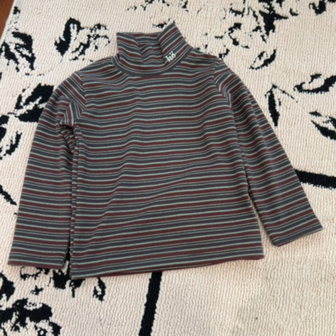 【编号Q262】Y244291257-13-儿童休闲刺绣打底衫绿咖色-yew