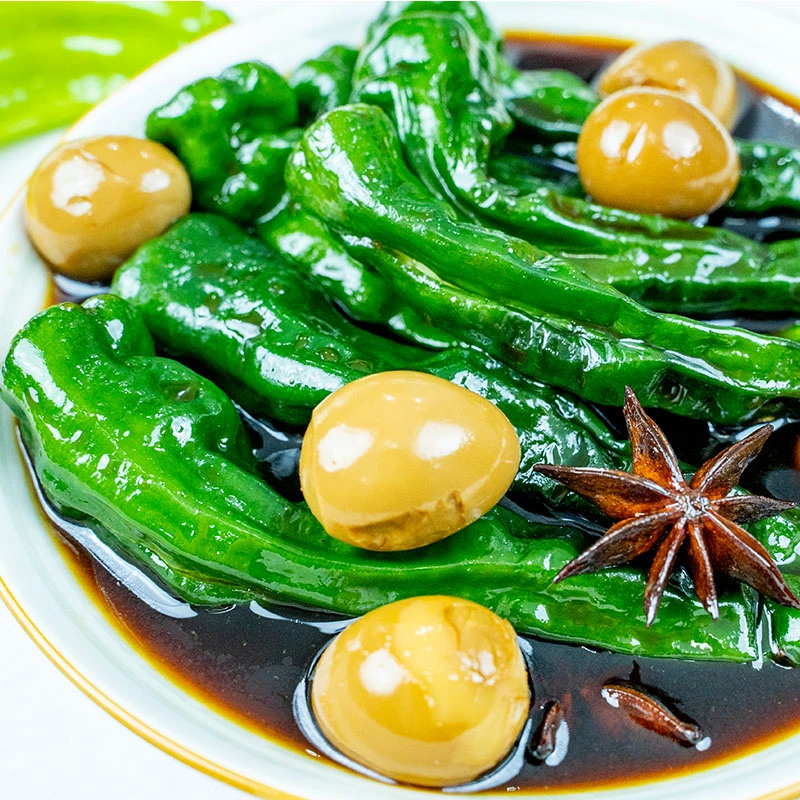 邳州农家制作皱皮鹌鹑蛋腌辣椒香辣下饭菜