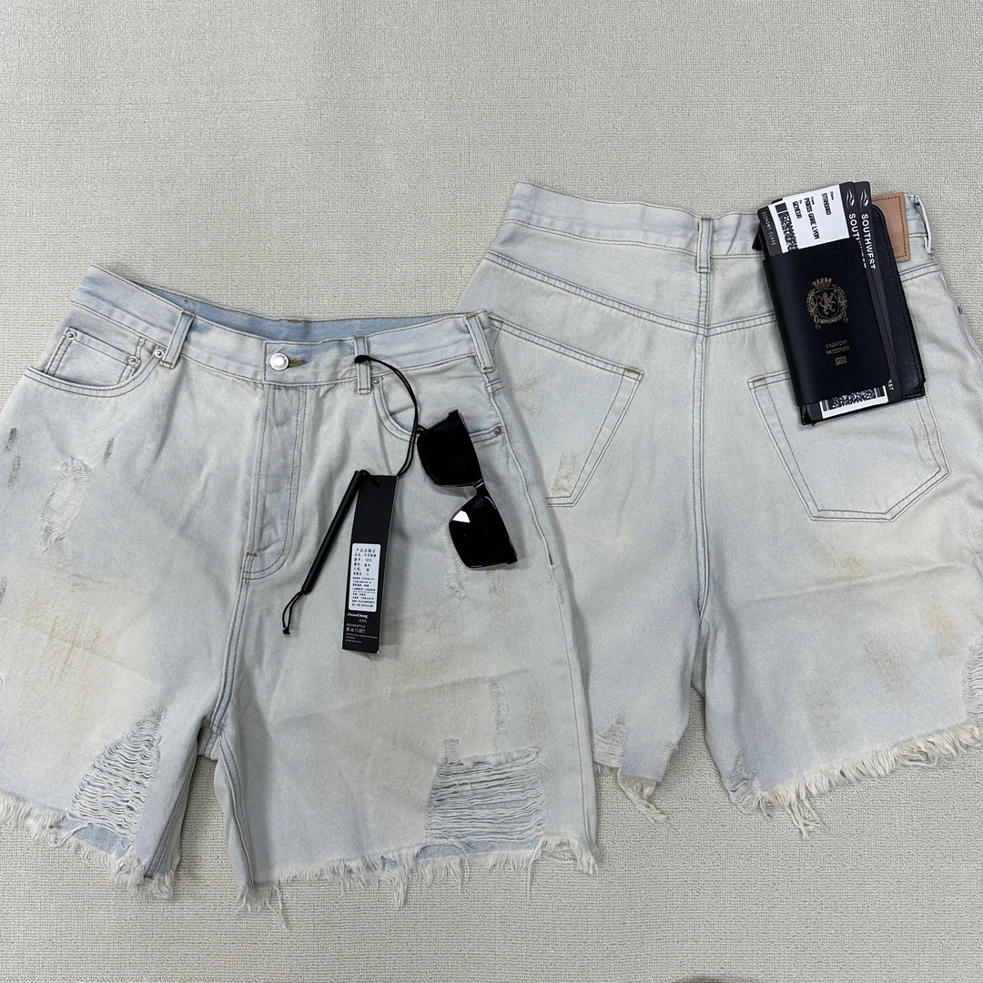 【包老板】新款男女情侣同款重磅【Ac牛仔水洗短裤】原样开发高版本