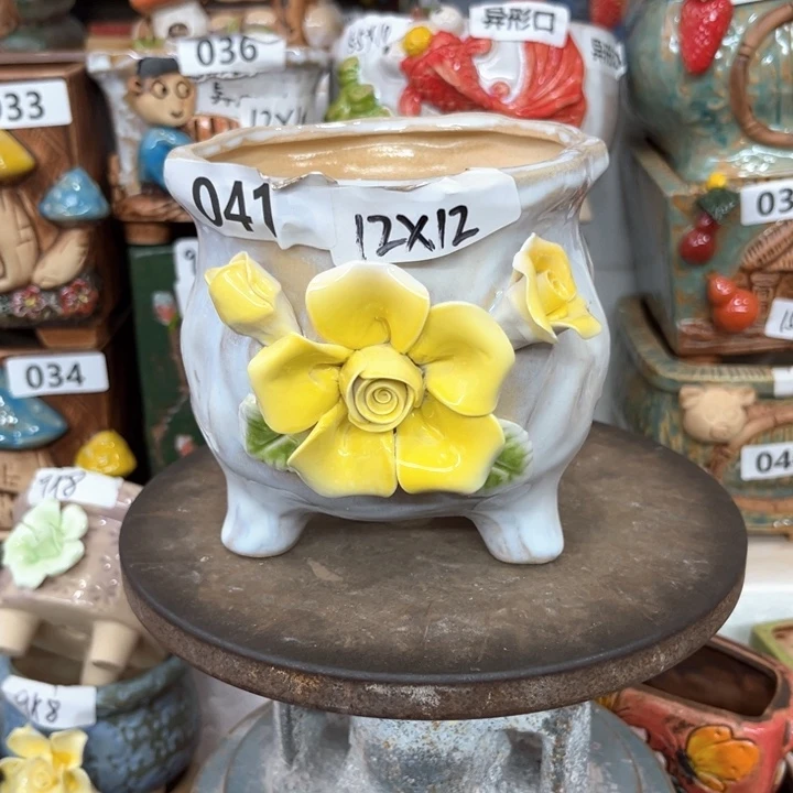 紫砂花盆粗陶材质多肉花盆