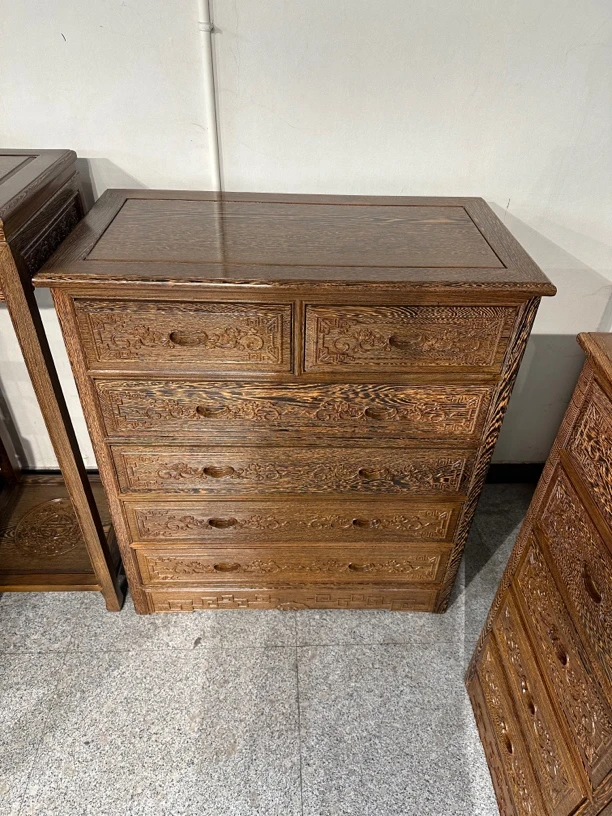 国标红木鸡翅木材质90✖️38高101五斗柜储物柜收纳柜