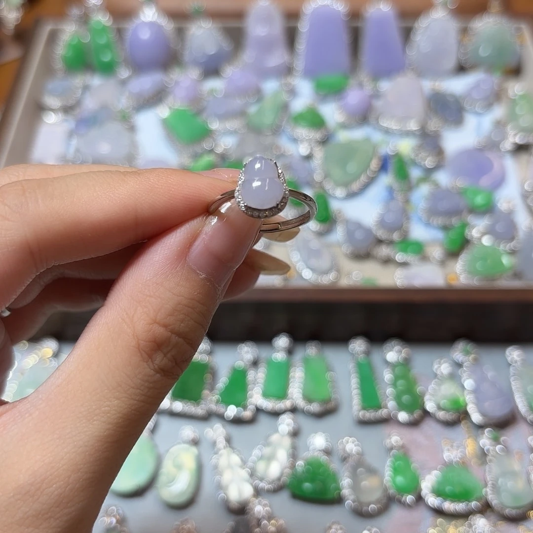 翡翠银S925镶嵌戒指