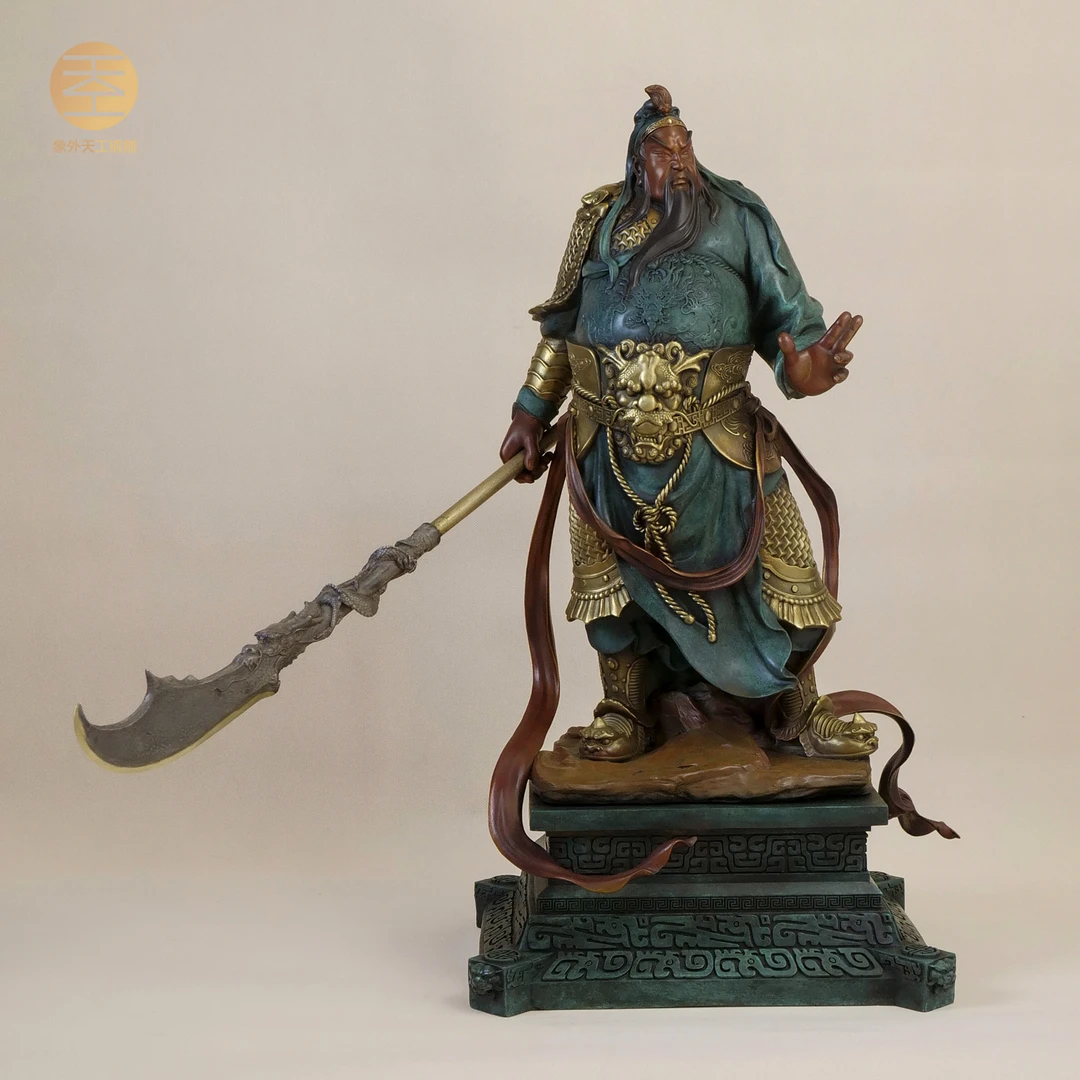 全铜材质 义薄云天 提刀横刀关公 原创摆件武财神关羽 开业公司