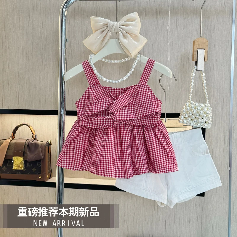 女童夏装2025新款洋气小女孩气质儿童夏季时尚夏款吊带裙子两件套