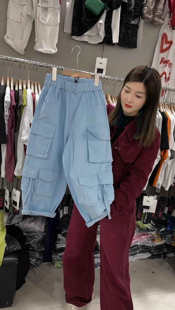 【Mc·潮】【蓝色之恋】潮童薄棉工装裤（5825蓝色）