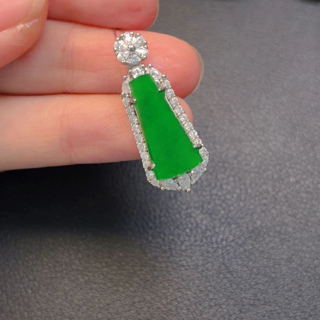 翡翠银S925镶嵌吊坠(不含链)