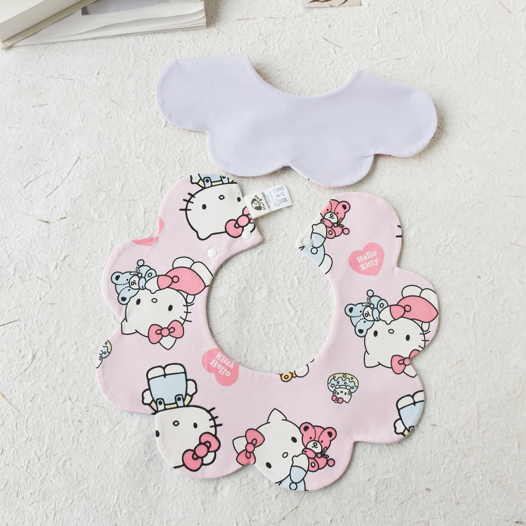 [y250]粉底大kt口水巾围兜新生儿防吐奶柔软透气可爱ins风