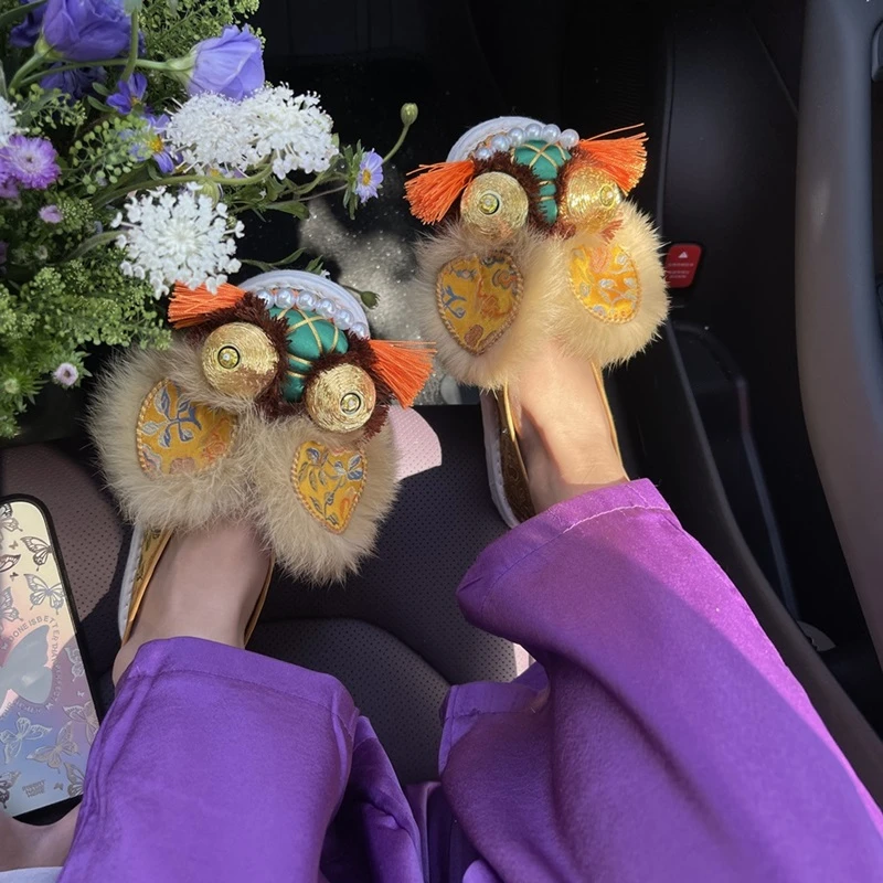 黄鲜森纯手工千层底女单布鞋老虎头民族风舒适网红外穿百搭虎头鞋