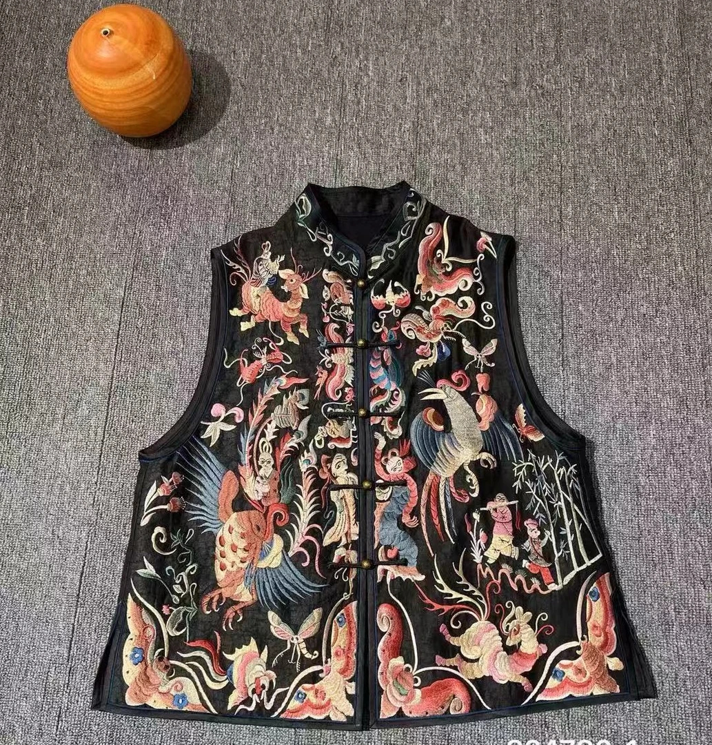 【奥兰多多&杨子家轻奢定制】翠影凤盈绣花马甲824780