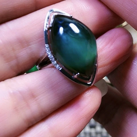 和田玉银S925镶嵌挂件