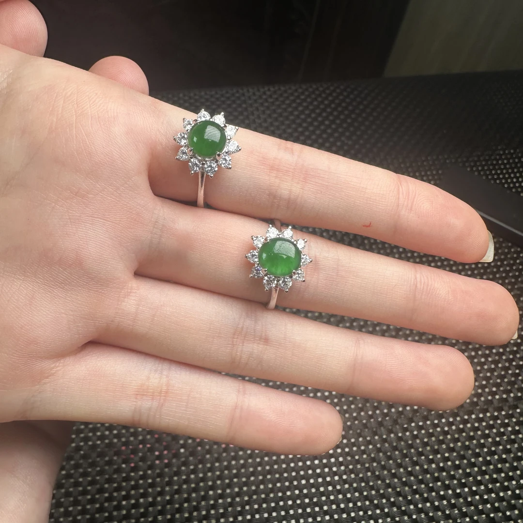 【玉经纶】-506729/Q104-天然A货翡翠戒指-多样性发其一