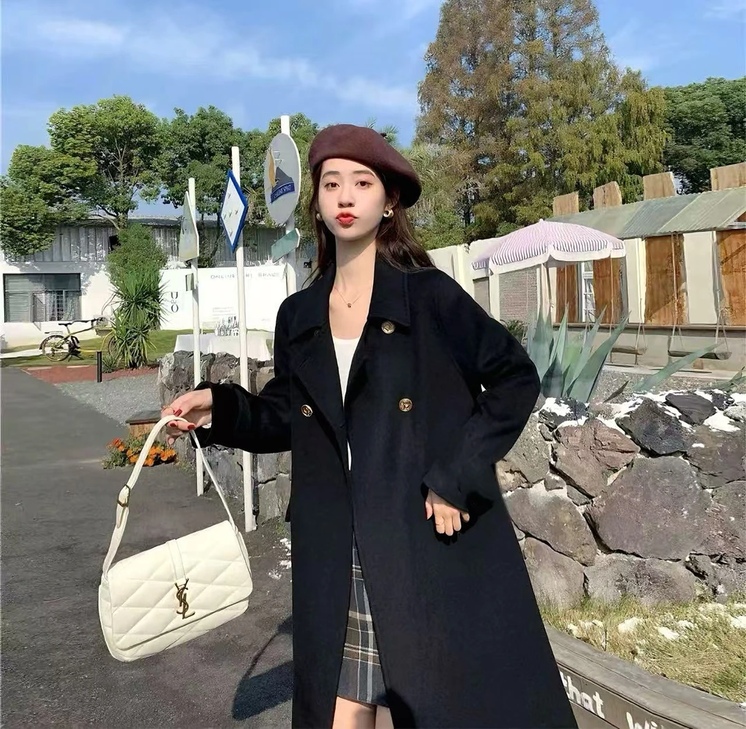 8178秋冬时尚中长双面羊毛大衣