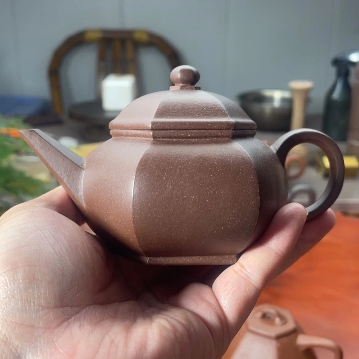 茶壶紫砂六方水平,底槽清