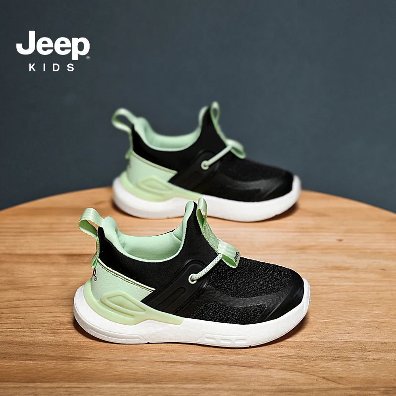 jeep一脚蹬儿童轻便运动鞋子秋冬款加绒女童鞋防滑耐磨软底跑步鞋