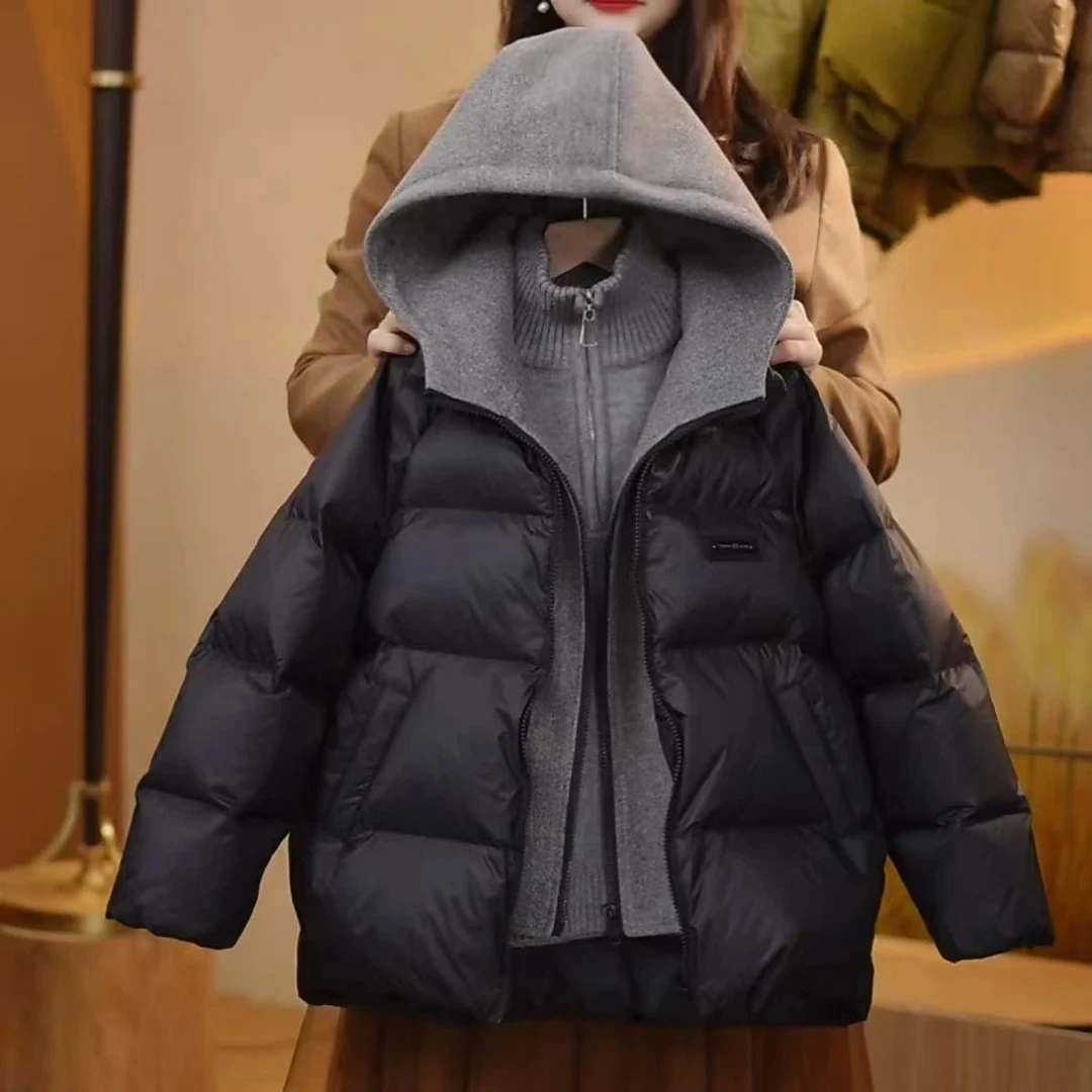 男童加厚白鸭绒羽绒服2025新款冬季儿童假两件中大童保暖羽绒外套