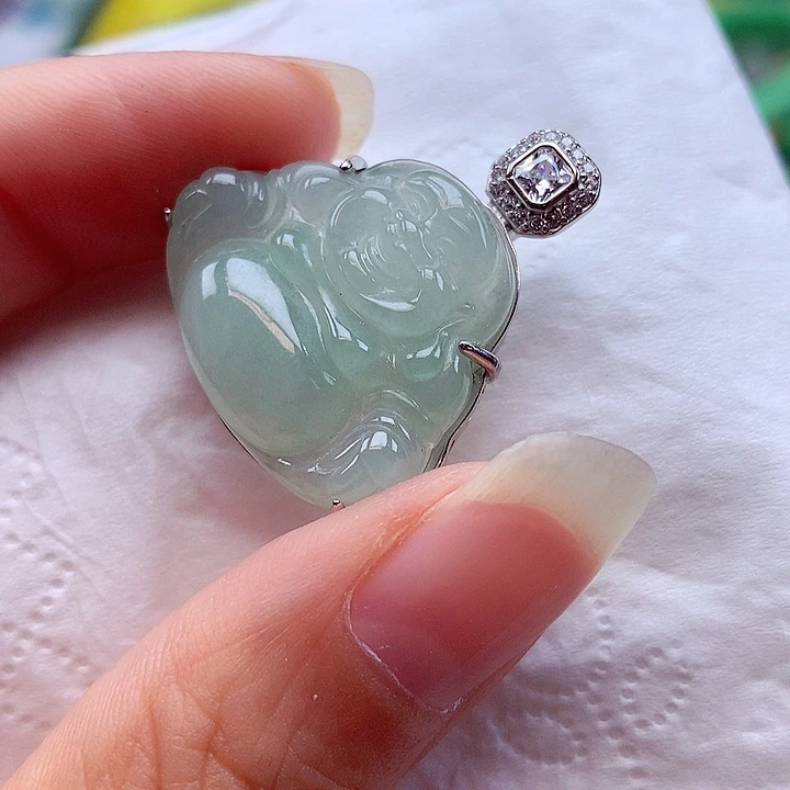 翡翠银S925镶嵌颈饰翡翠