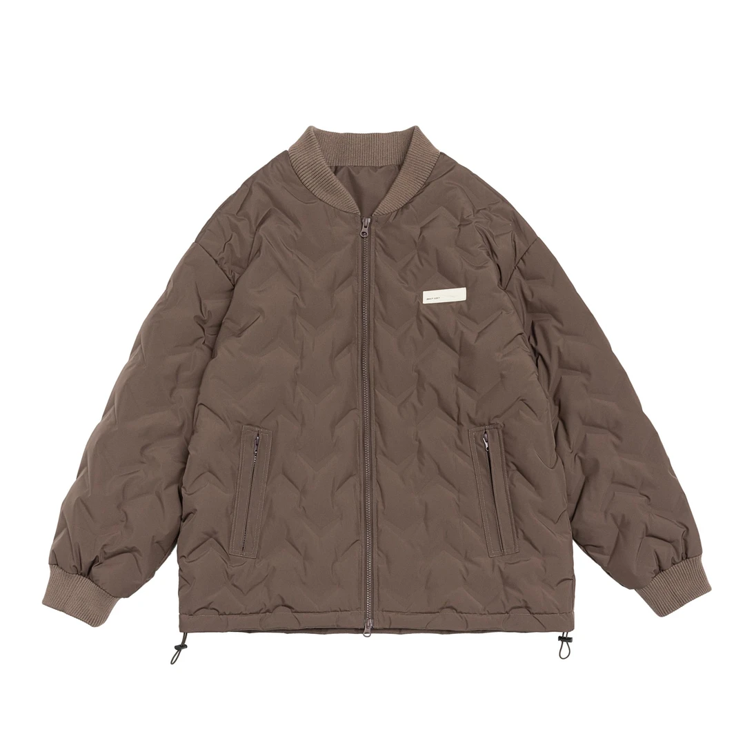 羽绒服-冬季直充压花棒球领羽绒服