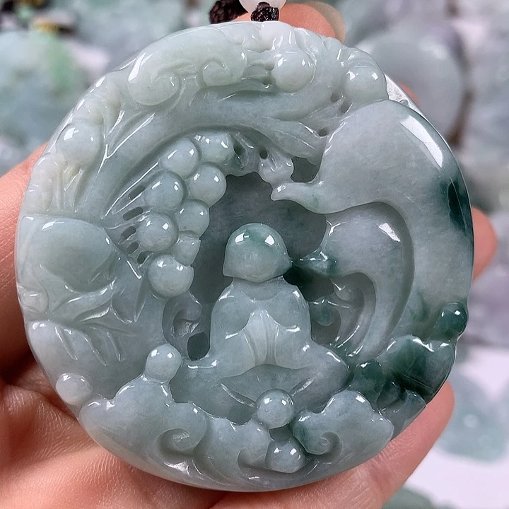 颈饰未镶嵌翡翠悟道福利两面工艺福利