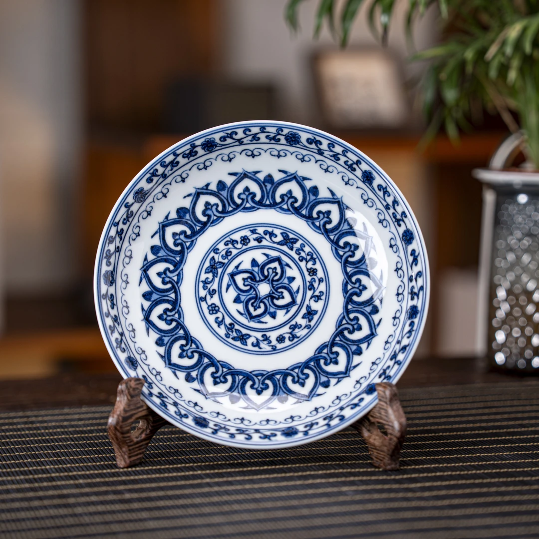 【小乔赏瓷】景德镇手工手绘青尧宝相壶承xygy319 复古中式