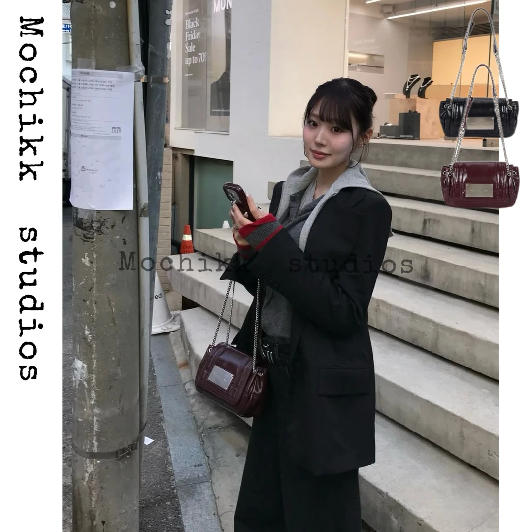 《Matin》韩国简约时尚小方包磁扣翻盖链条通勤百搭单肩斜挎包