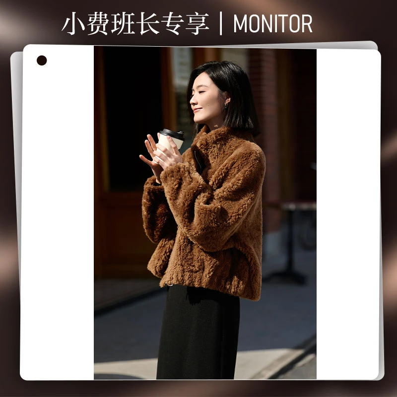 【小费班长专享】高级感加厚羊羔毛短款立领外套5B25DW5744